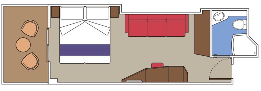 Каюта с балконом (Balcony) на MSC Lirica